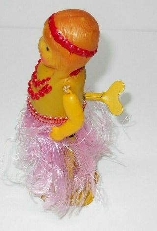 Vintage 1940`s - 50`s Occupied Japan Toy Celluloid Wind - up Hula Girl,  NOS 3