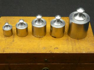 8 x Antique Weights for Scientific/Apothecary Scale Brass & Steel in gm & oz 5