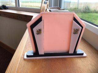 VINTAGE 1920/30’s ART DECO PINK AND BLACK BAKELITE PHOTO FRAME - CINEMA ? 3