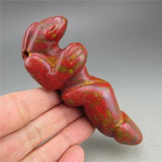 China,  Jade,  Hand Carved,  Hongshan Culture,  Turquoise,  Apollo &penis,  Pendant W3