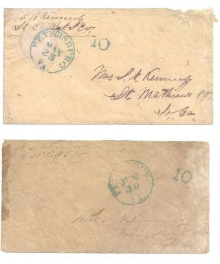 Two Civil War Postal Covers With Same Correspondent