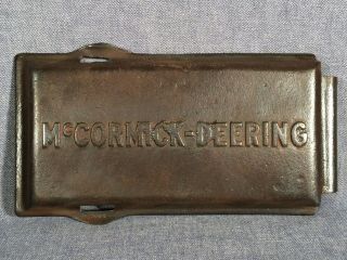 Antique Mccormick - Deering Cast Iron Tool Box Lid Ma 1410 Sickle Bar Mower