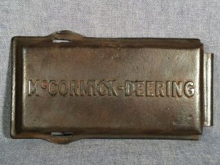 Antique McCormick - Deering Cast Iron Tool Box Lid MA 1410 Sickle Bar Mower 2