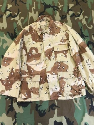 Vintage Bdu Shirt Coat Camouflage Desert 6 Color Nsn 8415 - 01 - 102 - 6773 Xlarge L