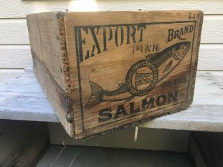 Vintage Old Wooden Crate Alaska Packers Ass.  San Francisco Pink Salmon