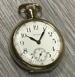 1901 Lady Waltham Solid 14k Gold Pocket Watch Model 1900 Size 0s Repair Or Parts