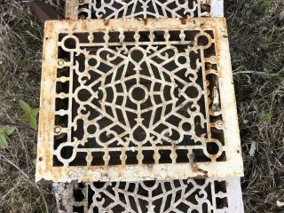 Antique Vintage Art Deco Cast Iron Floor Wall Return Register Grate Vent 12x10