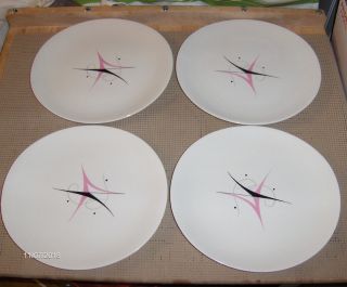 Eva Zeisel Harlequin Dinner Plates Four (4) 11 " X 10 1/4 " Vintage