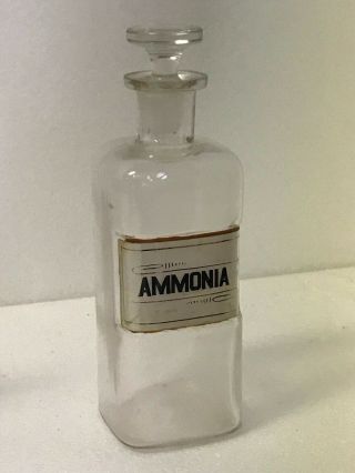 Vintage Early 1900s C.  L.  G.  Co.  Ammonia Apothecary Bottle W Stopper