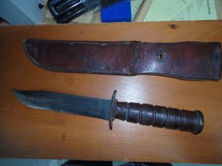 WW2 US Navy Camillus NY USN Mark 2 Mk 2 Fighting Knife Scabbard named 2