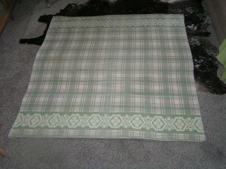 BEACON SOUTHWEST Green Plaid Trading COTTON CAMP BLANKET REVERSIBLE 67 