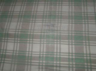 BEACON SOUTHWEST Green Plaid Trading COTTON CAMP BLANKET REVERSIBLE 67 