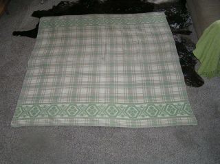 BEACON SOUTHWEST Green Plaid Trading COTTON CAMP BLANKET REVERSIBLE 67 