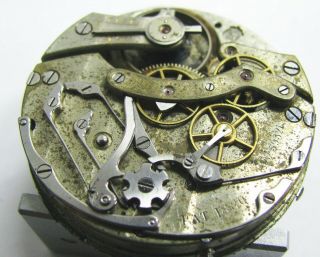 Antique 1880 16s Chronograph Pocket Watch Movement Lion Mark Signed