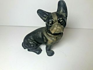 Vintage Cast Iron French Bulldog Dog Door Stop (a043)