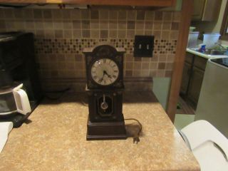 Vintage 1947 Mantel Grandfather Clock By Swing Clock Mfg.  Co.  Chicago Il