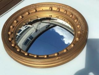 Vintage 1930s Gilt Bullseye Ball Circular Convex Mirror By Gomme High Wycombe 5