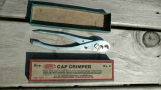Dupont No.  4 Blasting Cap Crimper With Box Har Rock Mining Tool Antique