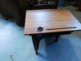 Vintage Oak Langslow Fowler Moulthrop Adjustable School Desk/Chair 2