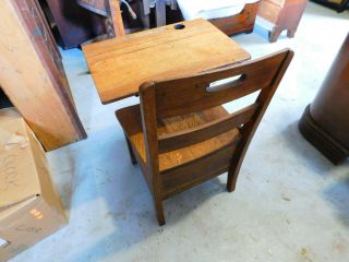 Vintage Oak Langslow Fowler Moulthrop Adjustable School Desk/Chair 4