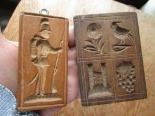 2 Antique German Black Forest - Carved Wood - Springerle Cookie Board Molds 2
