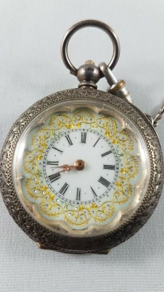 Antique Silver Pocket Watch Serviced Great