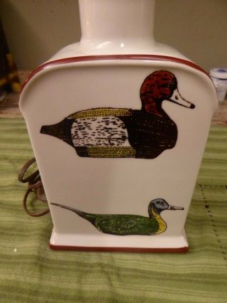 Vintage Mcm Marbro? Lamp With Painted Duck Decoys