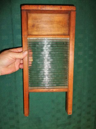 Vintage Washboard National Washboard 864 Domestic Science Wood & Glass - Usa
