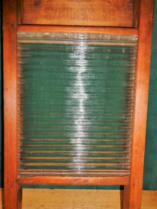 Vintage Washboard National Washboard 864 DOMESTIC SCIENCE Wood & Glass - USA 3