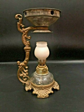 Antique Vapo - Cresosene Kerosene Miniature Oil Lamp Mid 1880 