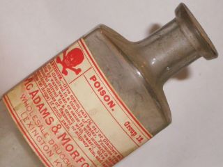 Glass Applied Top Paper Druggists Label Poison Bottle Lexington,  Ky