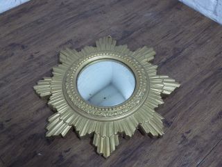 Vintage / Antique Art Deco Sunburst Mirror Convex Made From Plaster