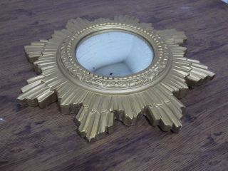 VINTAGE / ANTIQUE ART DECO SUNBURST MIRROR CONVEX MADE FROM PLASTER 2