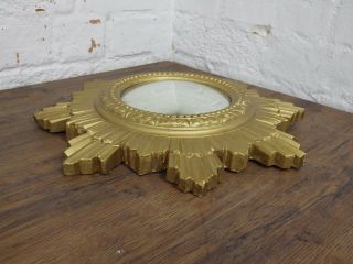 VINTAGE / ANTIQUE ART DECO SUNBURST MIRROR CONVEX MADE FROM PLASTER 3