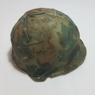Vietnam War U.  S.  Army M1 Steel Helmet With Camouflage Cover
