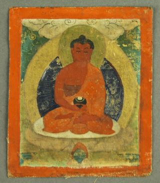 Tibet Or Mongolia Antique Tsakli Thangka Thanka Buddha Painting 19thc Or Older