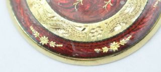 Toliro Pocket Watch 21j 18K Gold & Red Enamel Pendant 26.  9g 11