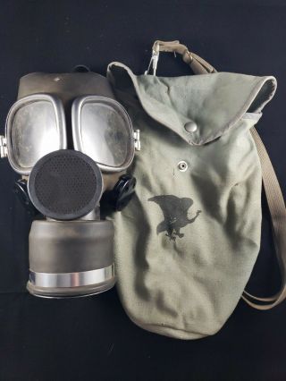 Vintage Military Police Gas Mask With Bag