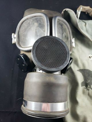 Vintage Military Police Gas Mask With Bag 2