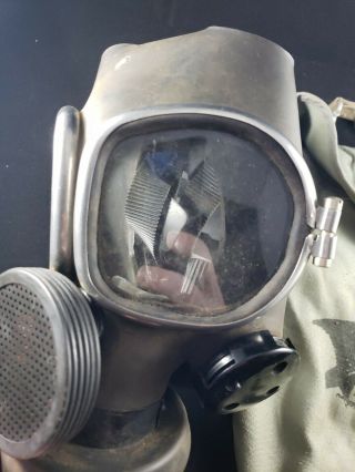 Vintage Military Police Gas Mask With Bag 3