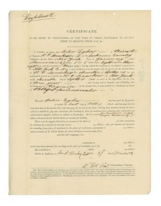 1861 Civil War Discharge Papers For Private John Egbers,  4th York Cavalry