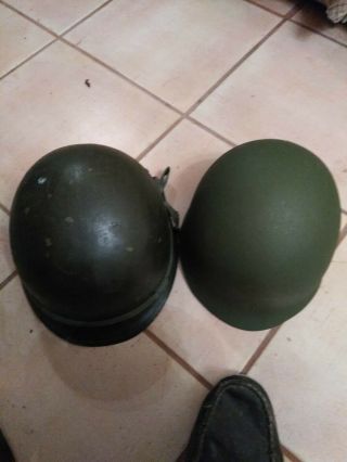 Vietnam Era M1 Army Ground Troop Helmet With Fiber Glass Liner - Tig