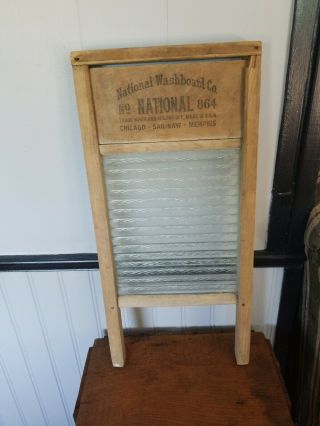 Vintage Glass Wash National Washboard Company