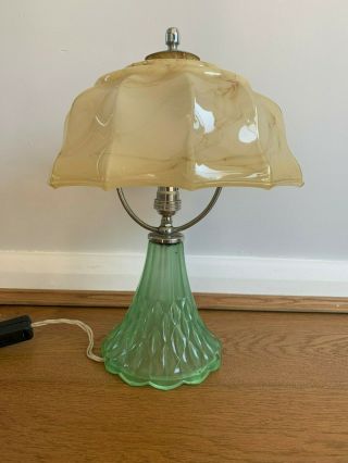 Art Deco Davidson Glass The Good Companion Table Lamp1935 With Replacement Shade