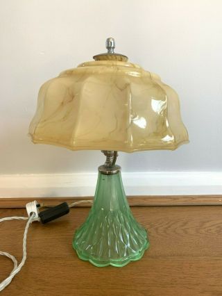 Art Deco Davidson Glass The Good Companion Table Lamp1935 with Replacement Shade 2