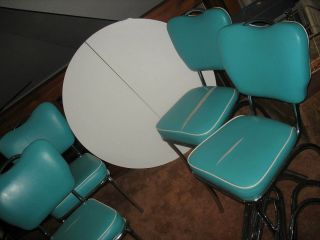 Vintage 1950 Retro Formica Dinette Kitchen Table & 4 Chairs Set 5