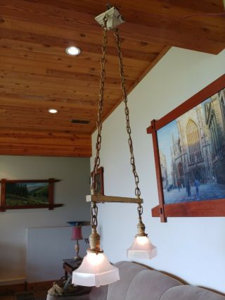 Arts & Crafts/mission Brass chandelier,  light fixture,  antique,  sconce,  lamp 33 5