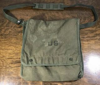 Vintage Us Military Canvas Map Case Pouch Photograph Shoulder Bag With Strap