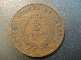 1864 United States 2 Cent Piece.  Civil War Era.  Fine To Very Fine.