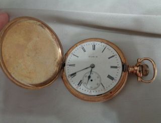 Elgin Vintage Pocket Watch 17j 12595688 Huntin Case Watch
